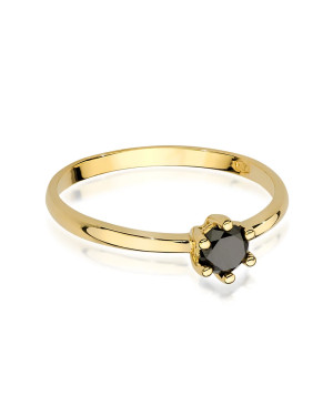 Ring with black diamond 0.30ct