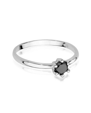 Ring with black diamond 0.30ct white gold