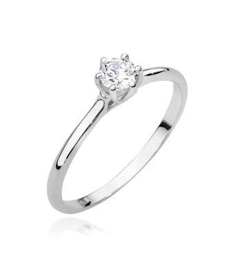 Pierścionek zaręczynowy diament 0,21ct białe złoto