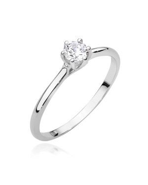 Pierścionek zaręczynowy diament 0,21ct białe złoto