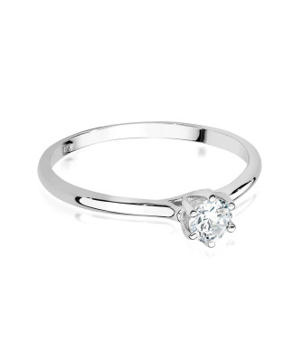 Pierścionek zaręczynowy diament 0,21ct białe złoto