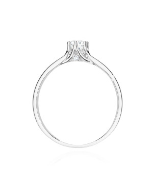 Pierścionek zaręczynowy diament 0,21ct białe złoto