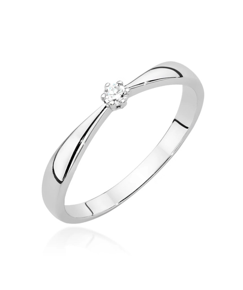 Delicate engagement ring with 0.04ct diamond white gold