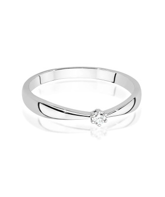 Delicate engagement ring with 0.04ct diamond white gold