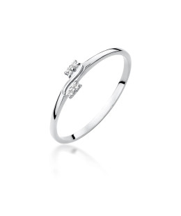 14k White Gold Ring Diamonds 0.03ct