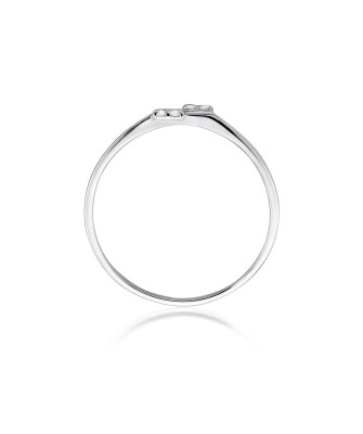 Złoty Pierścionek 14k Białe Złoto Diamenty 0,03ct