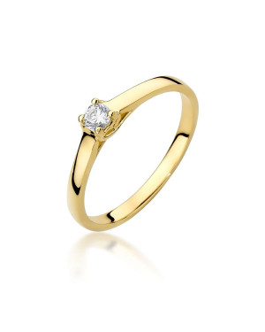 Pierścionek brylant złoty 0,12ct