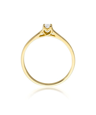 Pierścionek brylant złoty 0,12ct