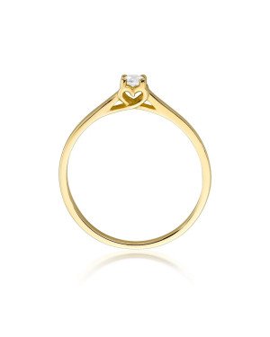 Pierścionek brylant złoty 0,12ct