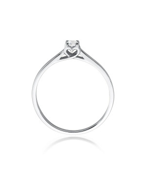 Pierścionek złoty 14k białe złoto brylant 0,12ct