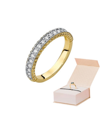 Pierścionek obrączka z diamentami 0,24ct