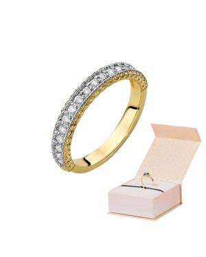 Pierścionek obrączka z diamentami 0,24ct