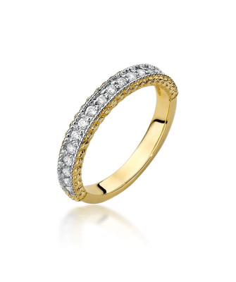 Pierścionek obrączka z diamentami 0,24ct