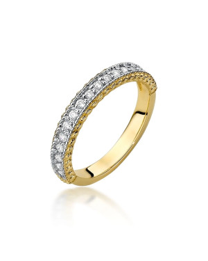 Pierścionek obrączka z diamentami 0,24ct