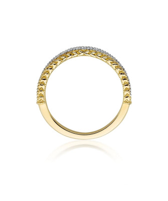 Pierścionek obrączka z diamentami 0,24ct