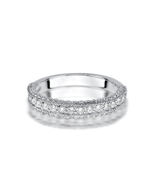 Pierścionek obrączka z diamentami 0,24ct białe złoto