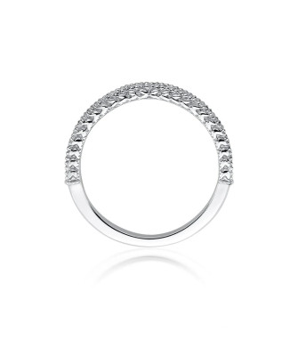 Pierścionek obrączka z diamentami 0,24ct białe złoto