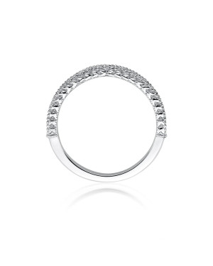 Pierścionek obrączka z diamentami 0,24ct białe złoto