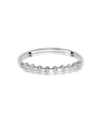 Złoty Pierścionek 14k Białe Złoto Diamenty 0,045ct