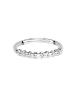 Złoty Pierścionek 14k Białe Złoto Diamenty 0,045ct