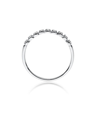 Złoty Pierścionek 14k Białe Złoto Diamenty 0,045ct