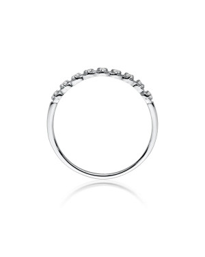 Złoty Pierścionek 14k Białe Złoto Diamenty 0,045ct