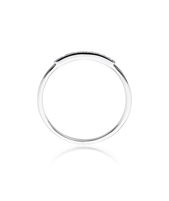 Pierścionek złoty 14k białe złoto diamenty 0,05ct
