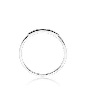 Pierścionek złoty 14k białe złoto diamenty 0,05ct