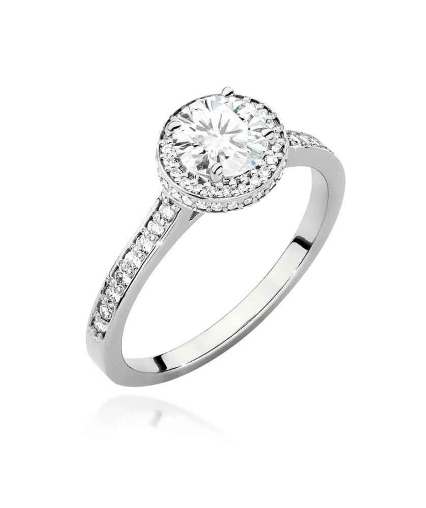 Pierścionek z brylantem białe złoto diamenty 0,70ct