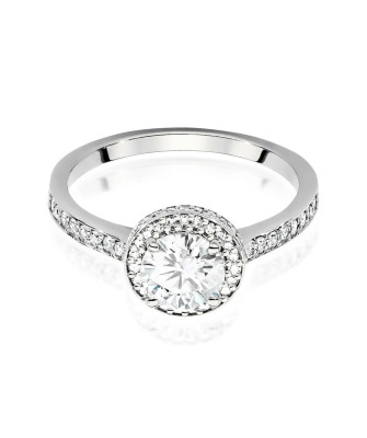 Pierścionek z brylantem białe złoto diamenty 0,70ct
