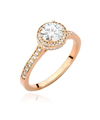 14k Rose Gold Ring with Central Stone 0.70ct