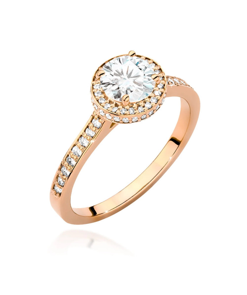 14k Rose Gold Ring with Central Stone 0.70ct