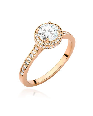 14k Rose Gold Ring with Central Stone 0.70ct