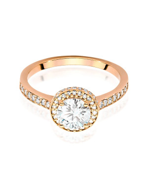 14k Rose Gold Ring with Central Stone 0.70ct