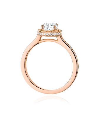 14k Rose Gold Ring with Central Stone 0.70ct