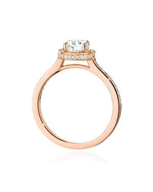 14k Rose Gold Ring with Central Stone 0.70ct