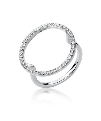 Gold ring with diamonds circle 0.20ct white gold