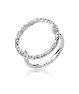 Gold ring with diamonds circle 0.20ct white gold