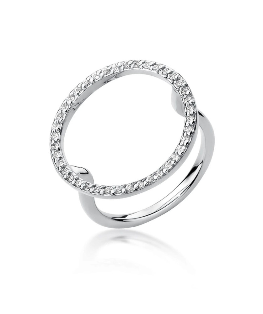Gold ring with diamonds circle 0.20ct white gold