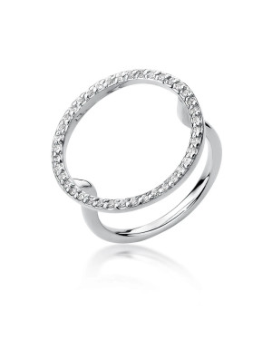 Gold ring with diamonds circle 0.20ct white gold