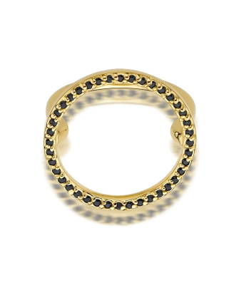 Black diamond circle ring 0.20ct