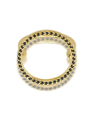 Black diamond circle ring 0.20ct