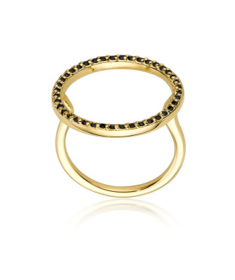 Black diamond circle ring 0.20ct