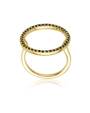 Black diamond circle ring 0.20ct