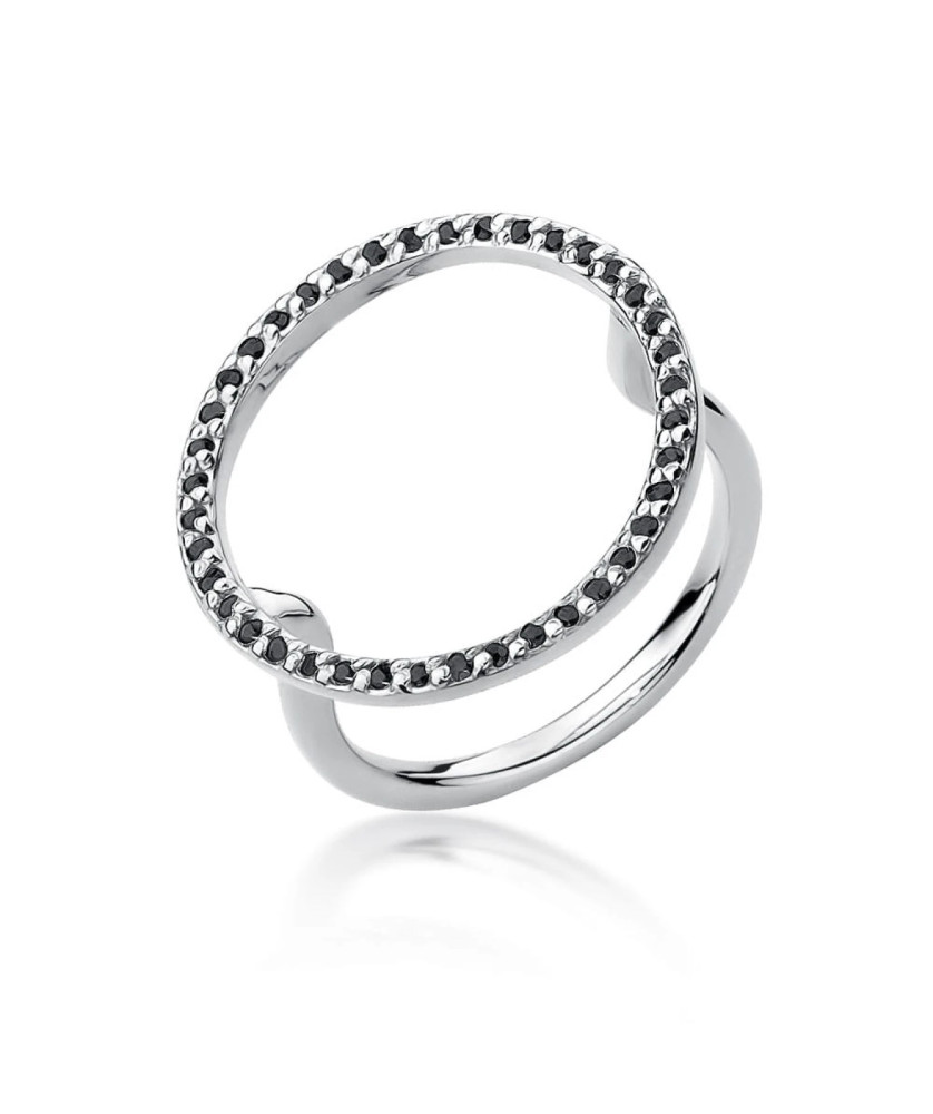 Ring with black diamonds white gold 0.20ct