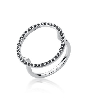Ring with black diamonds white gold 0.20ct
