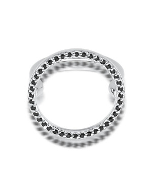 Ring with black diamonds white gold 0.20ct
