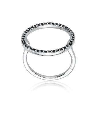 Ring with black diamonds white gold 0.20ct