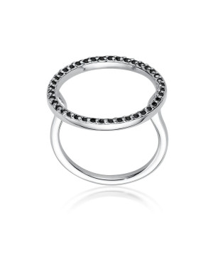 Ring with black diamonds white gold 0.20ct