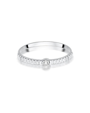 14k White Gold Ring with Diamond 0.04ct